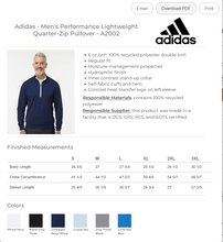 Cargar imagen en el visor de la galería, Men's Adidas Lightweight 1/4 Zip Pullover
