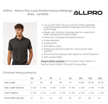 Cargar imagen en el visor de la galería, Men's All Pro Pro-Lock Performance Mélange Polo
